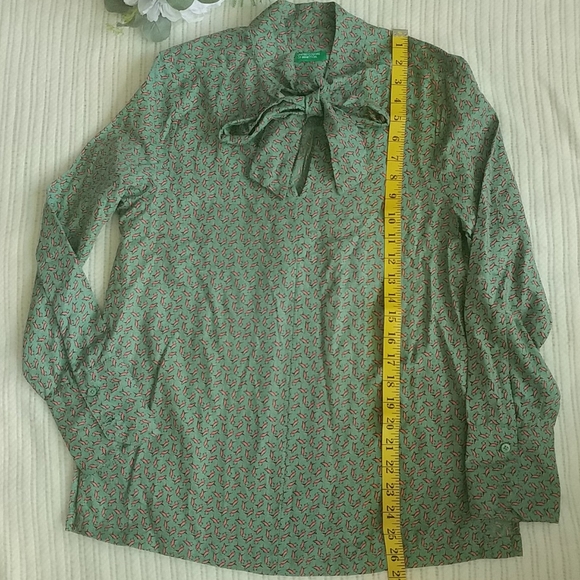 Tie front long sleeve blouse - Picture 4 of 7